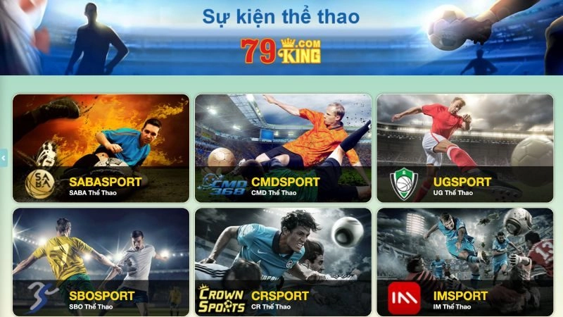 Các sảnh thể thao nổi bật có tại nhà cái 79KING